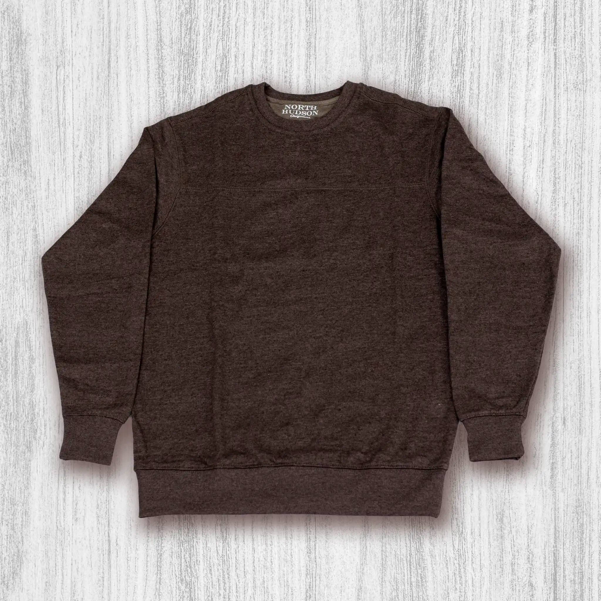 Men's Premium Soft Touch Fleece Crew Sweatshirt -  Coffee Bean Heather
