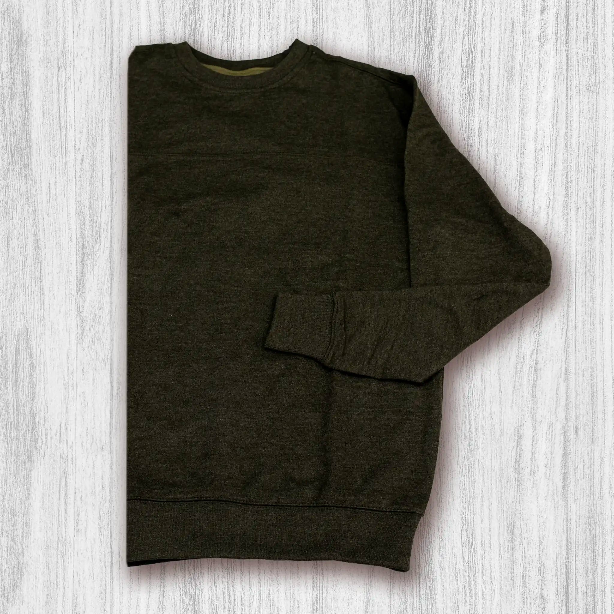 Men's Premium Soft Touch Fleece Crew Sweatshirt -  Seaweed Heather