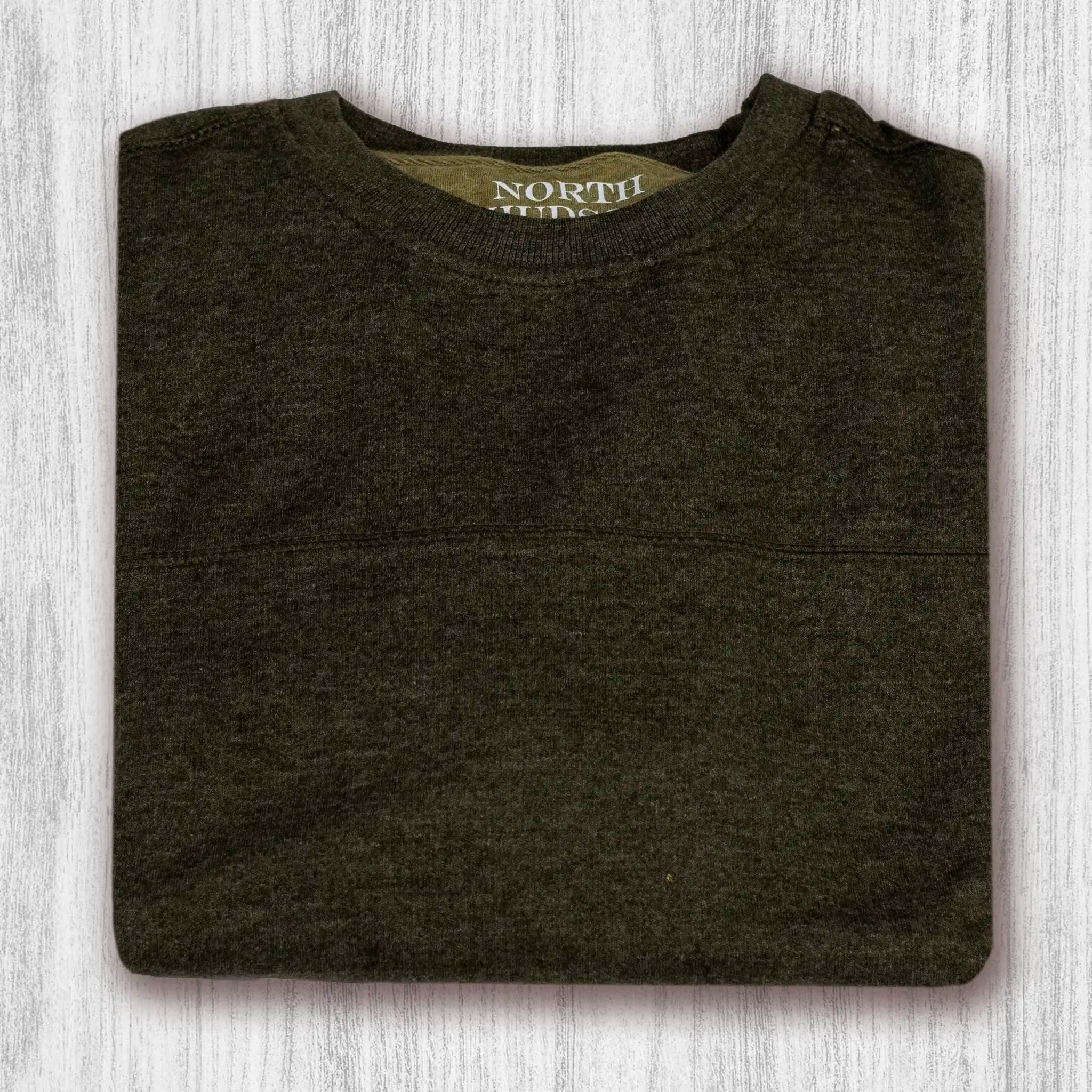 Men's Premium Soft Touch Fleece Crew Sweatshirt -  Seaweed Heather