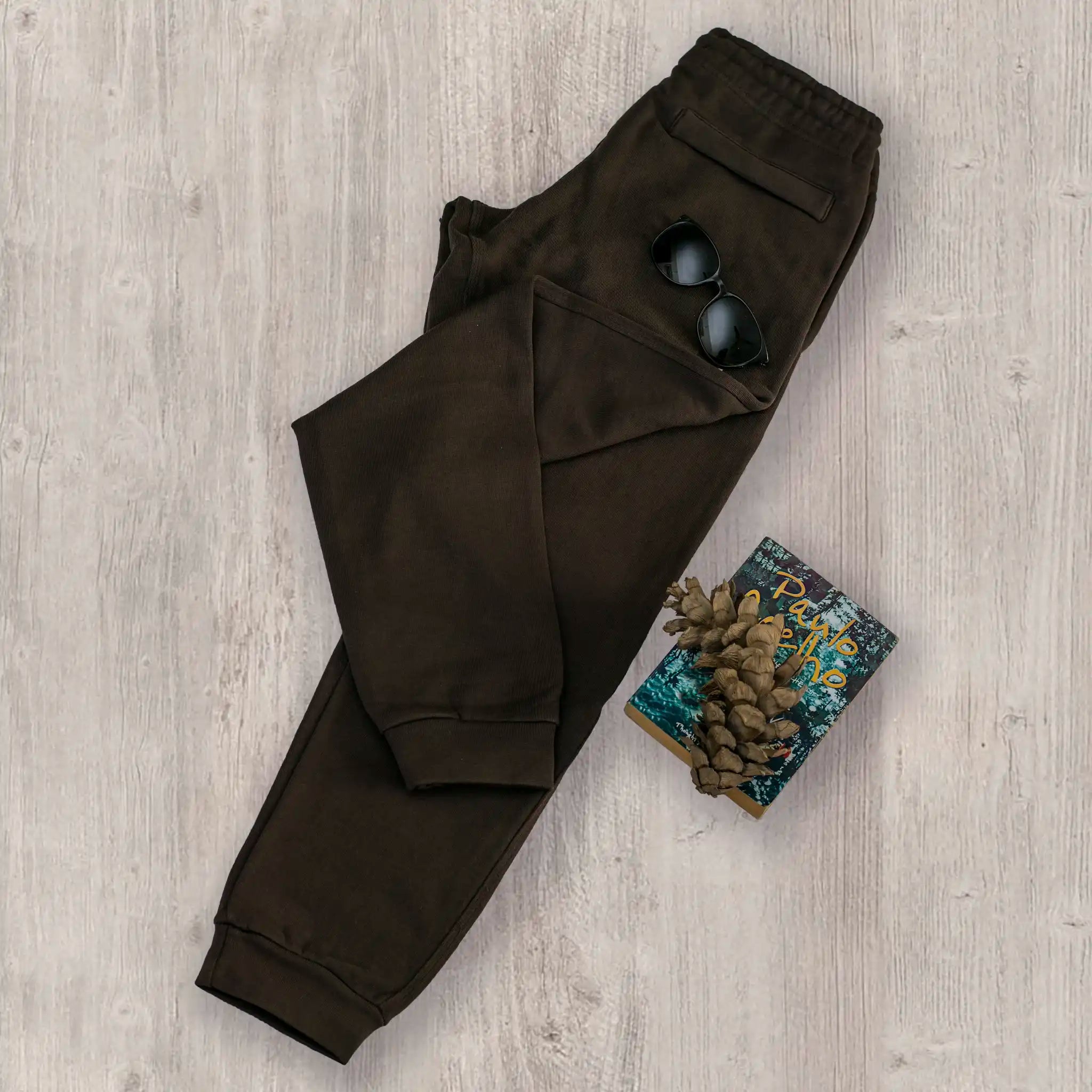 Premium Classic Fit Double-Knit Jogging Bottom - Dark Brown